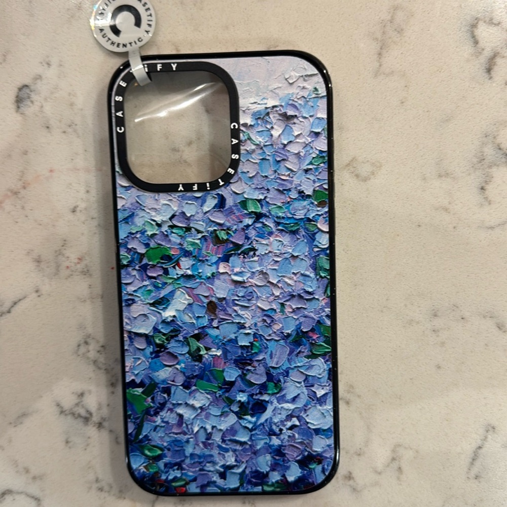 NEW casetify iPhone 15 pro max case with mag safe hydrangeas with kick stand